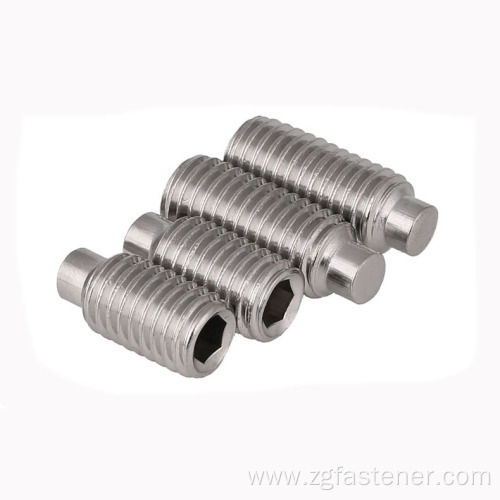 Stainless steel Hexagon socket set screws with dog point